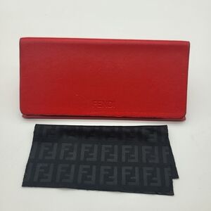 Fendi Red Leather Glasses Case